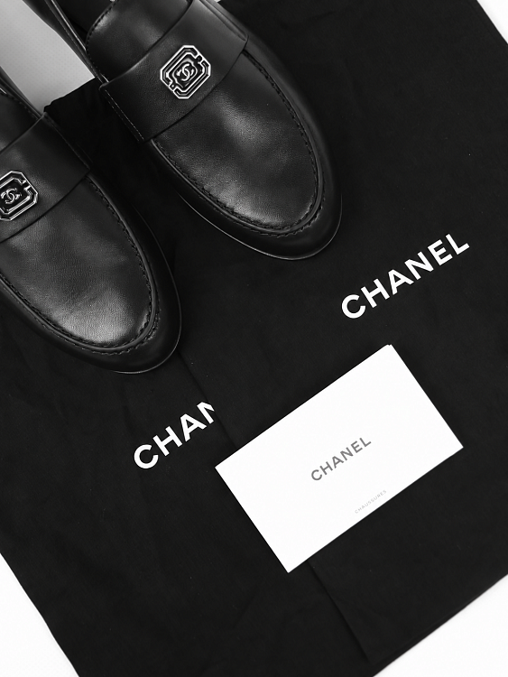 Женские лоферы Chanel черные, кожа Chanel фото 7