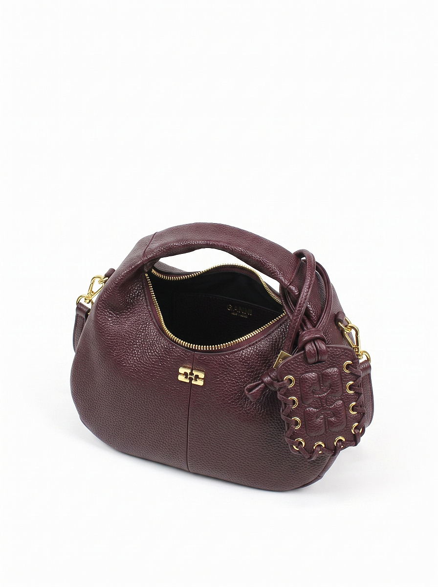 Женская сумка Ganni Hobo Bag коричневая — вид сверху
