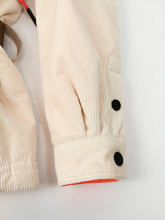 Женский пуховик Moncler Grenoble Tetras из микровельвета молочный Moncler фото 7