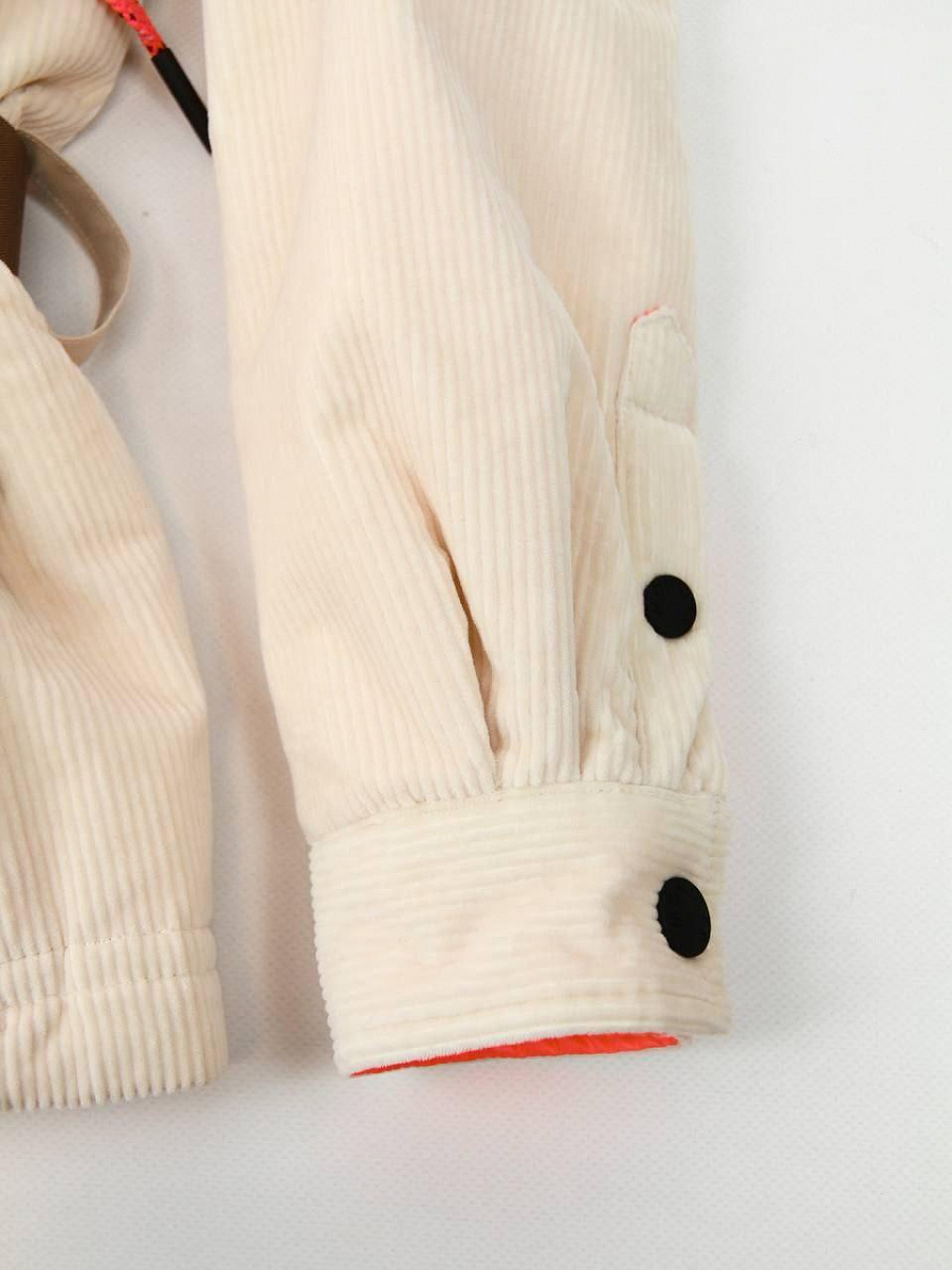 Женский пуховик Moncler Grenoble Tetras из микровельвета молочный Moncler фото 7