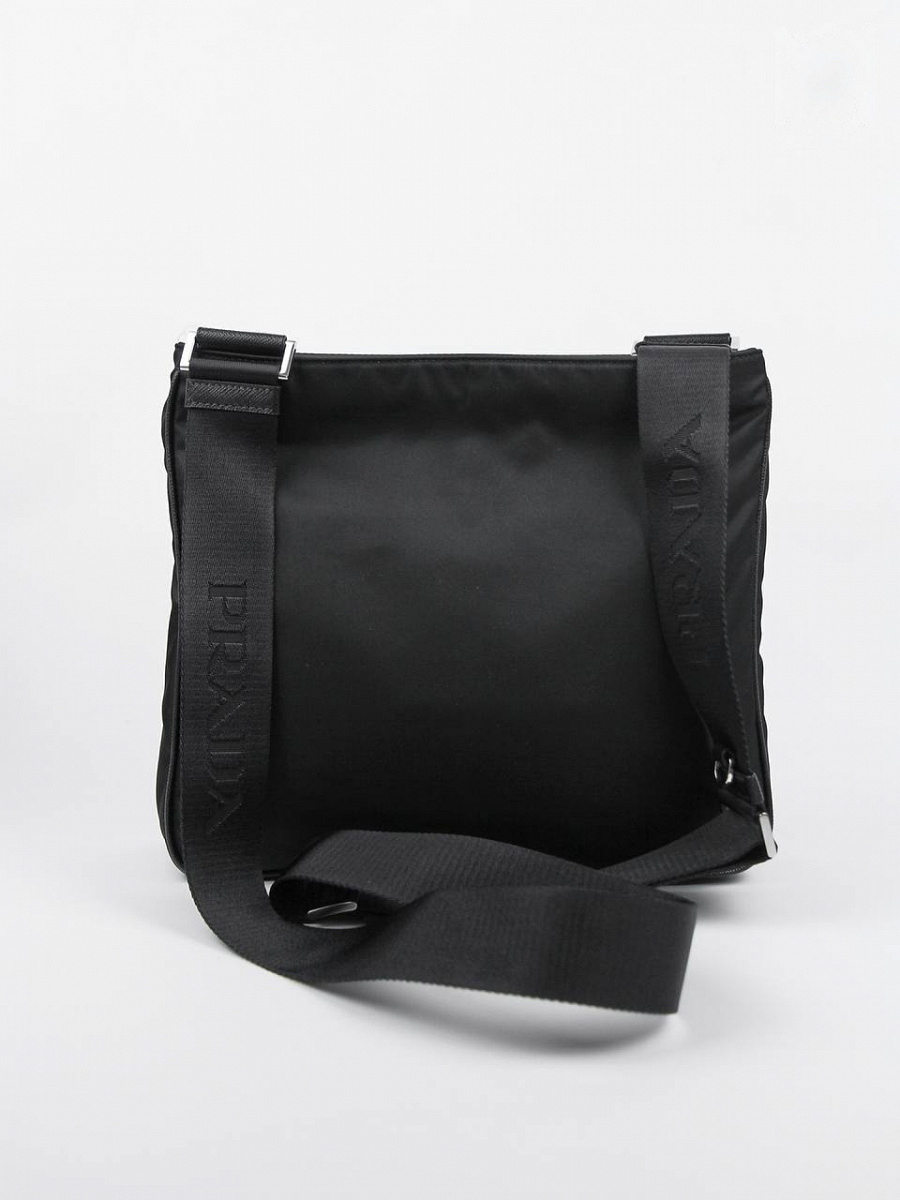 Мужская сумка Prada из Re‑Nylon и кожи Saffiano, кросс-боди, чёрная Prada фото 2