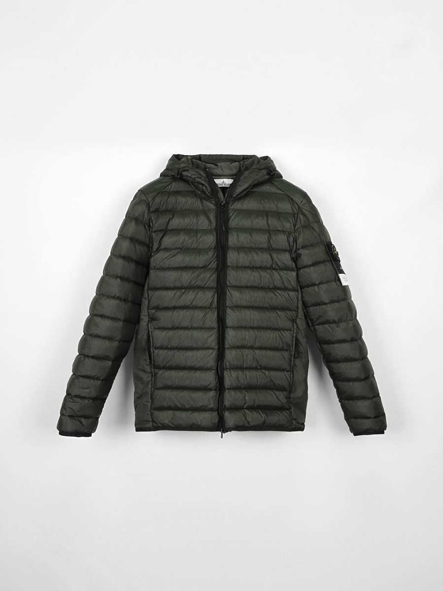 Мужская пуховик Stone Island хаки, полиамид/пух