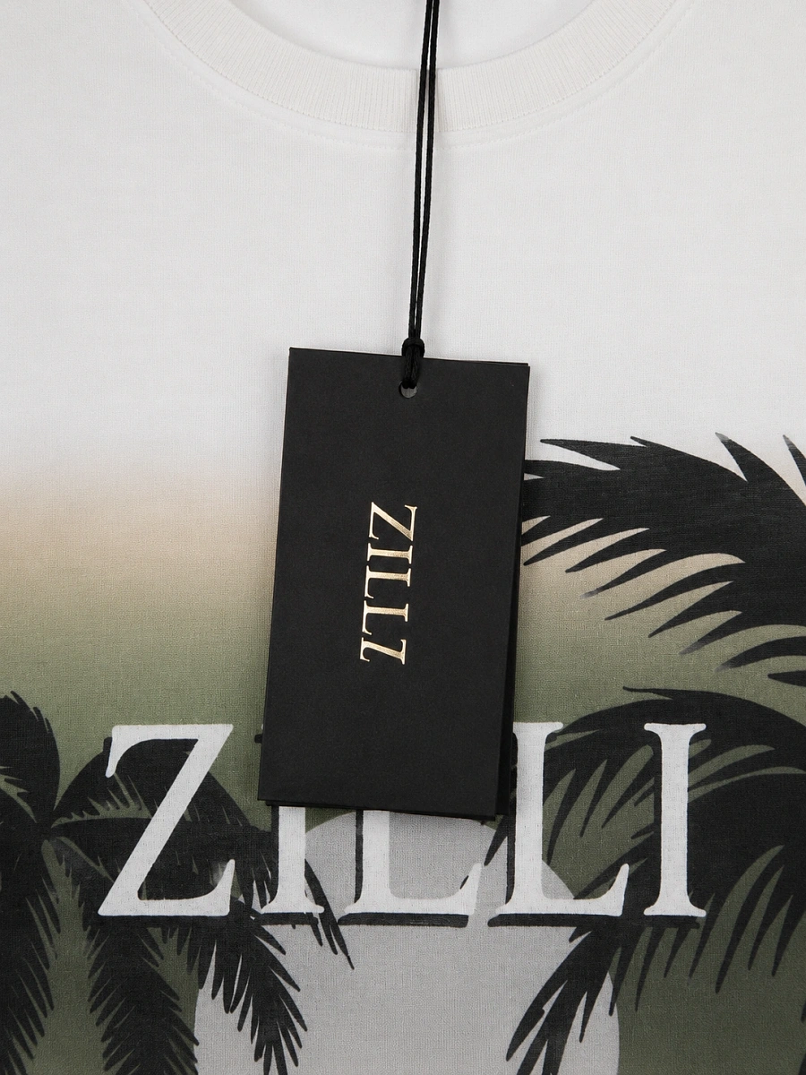Мужская футболка Zilli белая с принтом, хлопок — фирменная бирка Zilli