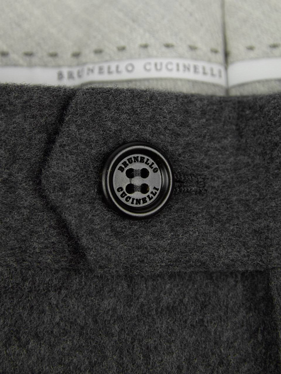 Мужские брюки Brunello Cucinelli серые, шерсть/кашемир Brunello Cucinelli фото 4