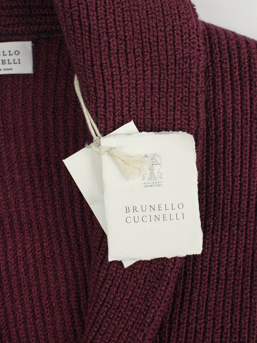 Мужской кардиган Brunello Cucinelli бургунди, хлопок Brunello Cucinelli фото 6