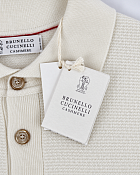 Мужское поло с длинным рукавом Brunello Cucinelli молочное, кашемир Brunello Cucinelli фото 5
