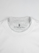 Мужская футболка Brunello Cucinelli белая с эффектом многослойности, хлопок Brunello Cucinelli фото 3