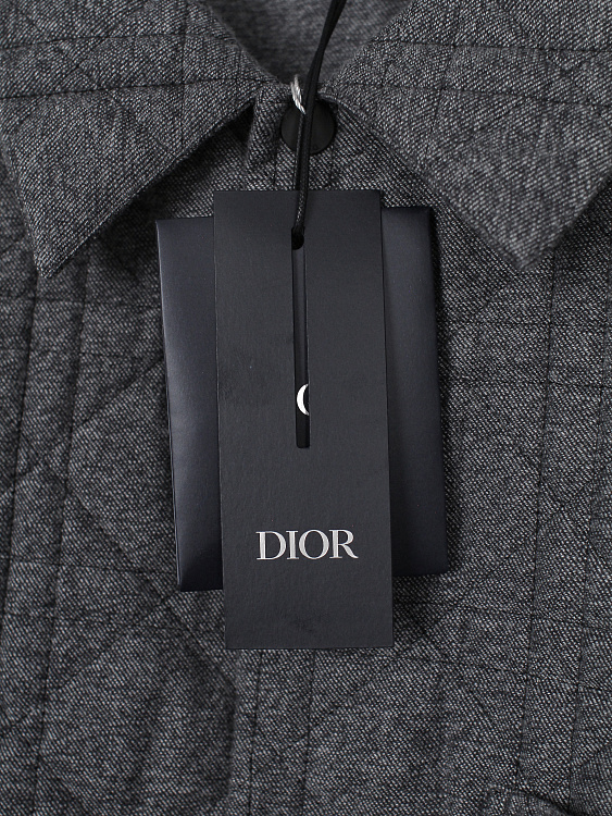 Мужская куртка-рубашка Dior утепленная серая, хлопок Dior фото 7