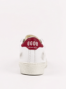 Женские кеды Golden Goose Match Star белые с бордовым задником — вид сзади