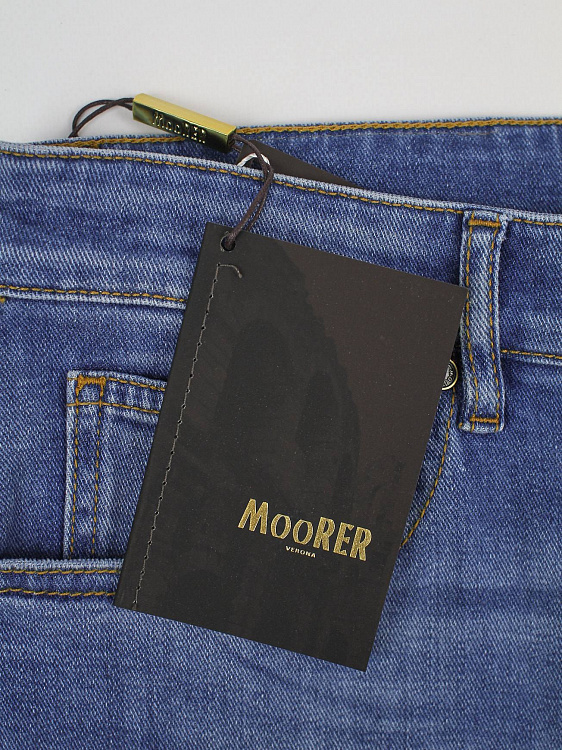 Джинсы мужские Moorer Milton‑919 синие vintage из эластичного хлопка Moorer фото 6