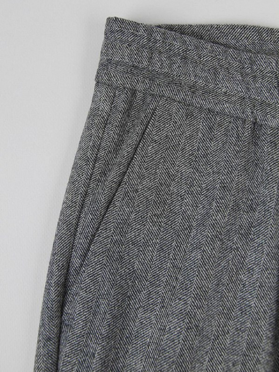 Мужские брюки Brunello Cucinelli серые Leisure Fit, шерсть Brunello Cucinelli фото 3