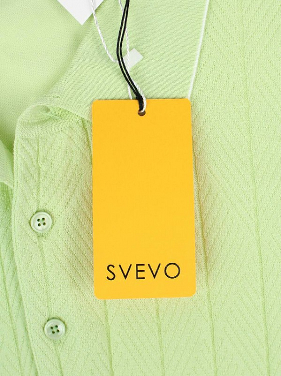 Мужское трикотажное поло SVEVO — 100% хлопок, салатовый цвет Svevo фото 5