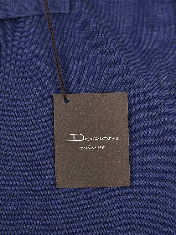 Мужское поло Doriani темно-синее на молнии, шелк/хлопок Doriani фото 8