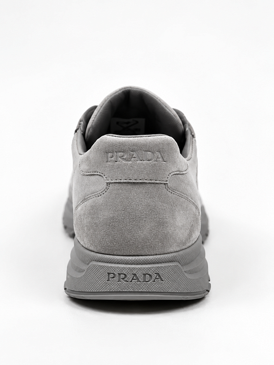 Кроссовки мужские Prada с логотипом серые Re-Nylon и замша Prada фото 4