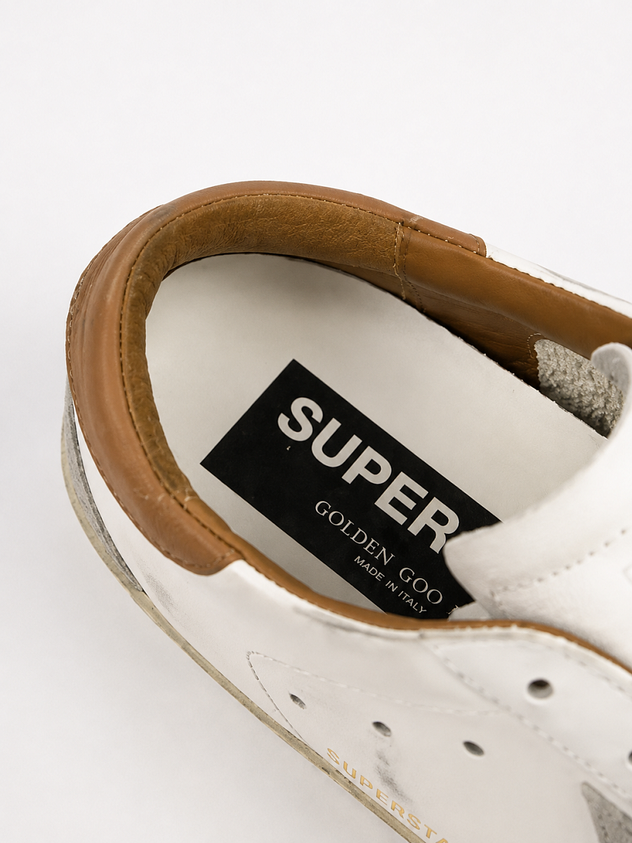 Кеды женские Golden Goose Super‑Star белые кожаные с серебристой звездой и контрастной пяткой Golden Goose фото 7