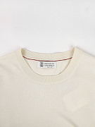 Мужской джемпер Brunello Cucinelli молочный, хлопок Brunello Cucinelli фото 3
