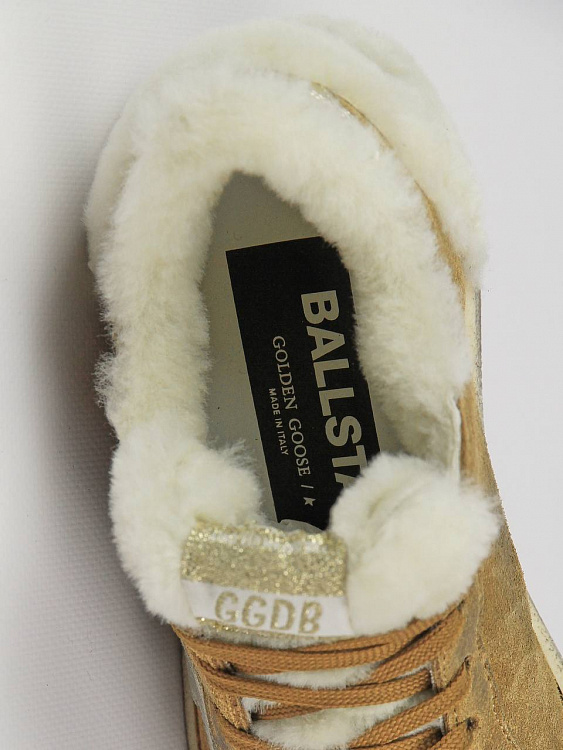 Кеды женские Golden Goose Ball Star коричневые с натуральной шерстью Golden Goose фото 8