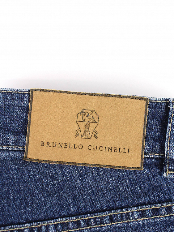 Джинсы мужские Brunello Cucinelli Iconic Fit синие варёные Brunello Cucinelli фото 4