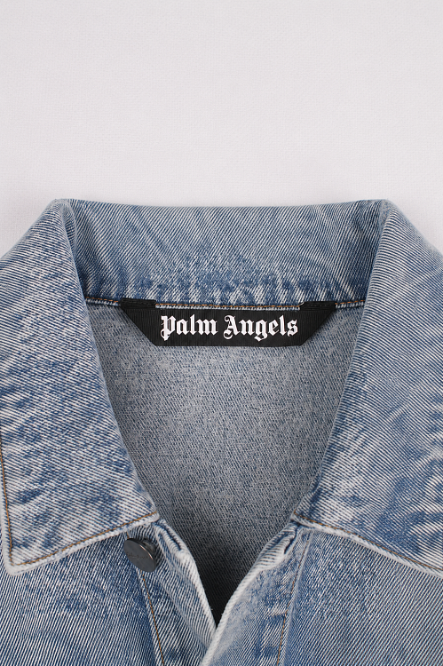 Мужская джинсовая куртка Palm Angels вареная голубая, хлопок Palm Angels фото 5