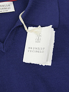 Поло мужское Brunello Cucinelli темно‑синее с V‑вырезом, хлопок Brunello Cucinelli фото 7