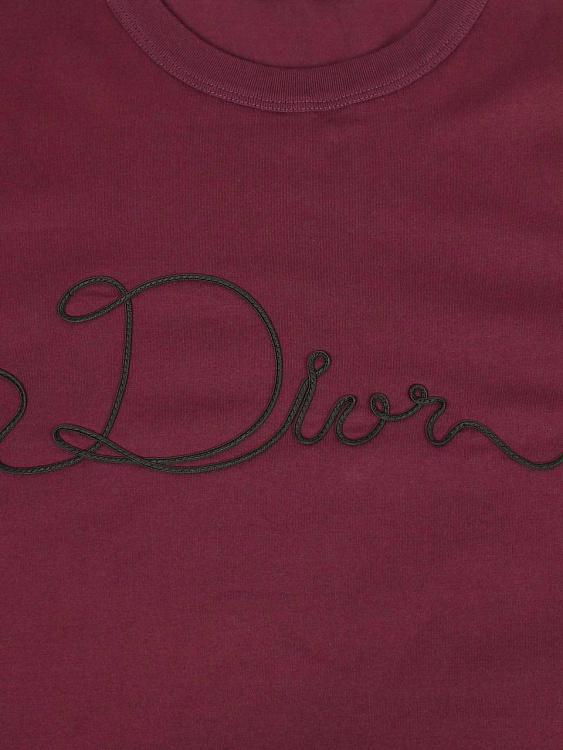Мужская футболка Dior бордовая из хлопка Dior фото 4