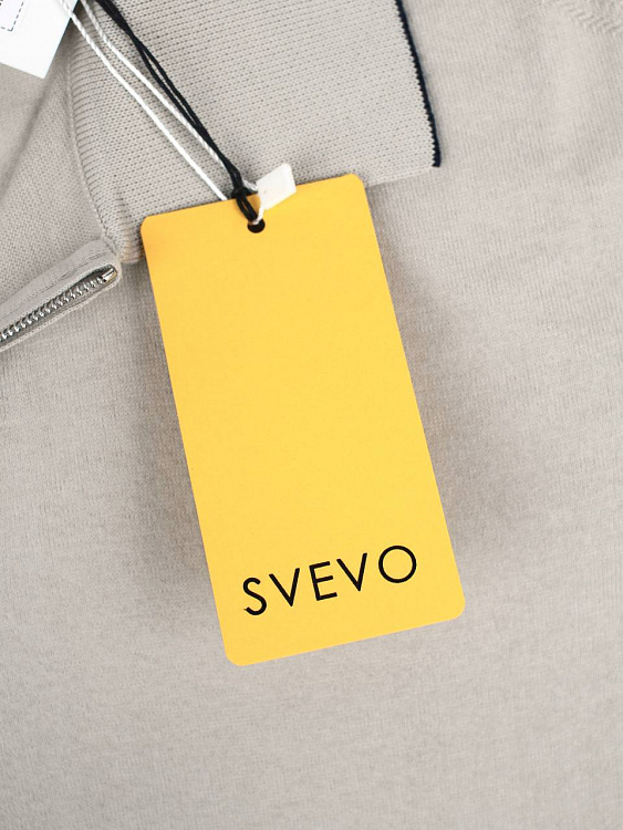 Мужское трикотажное поло SVEVO — 100% хлопок, серое, на молнии Svevo фото 7