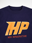 Мужская футболка Heron Preston «HP Wing» темно-синяя из хлопка — принт спереди