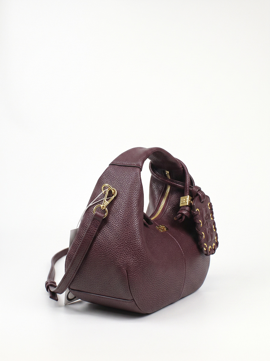 Женская сумка Ganni Hobo Bag коричневая — вид сбоку