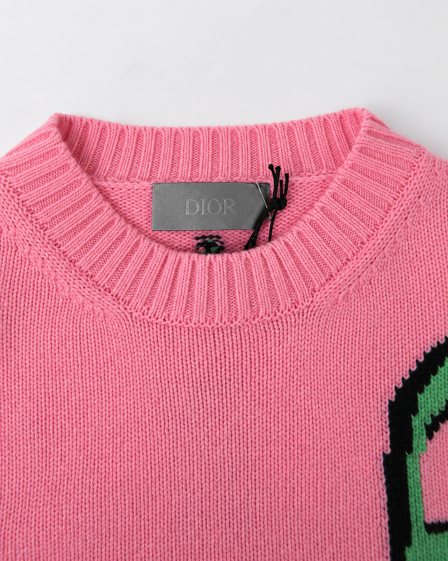 Мужской свитер Dior x Lewis Hamilton розовый, шерсть и кашемир — круглый вырез
