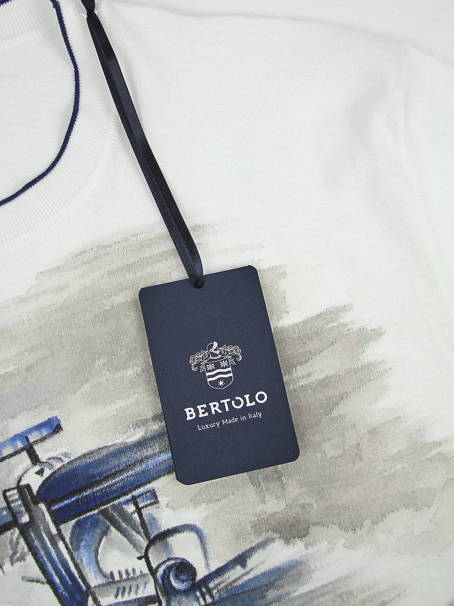 Мужская футболка Bertolo белая, хлопок Bertolo фото 8