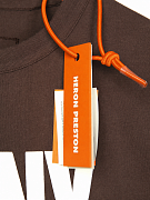 Мужская футболка Heron Preston "HPNY" коричневая из хлопка — фирменная бирка Heron Preston