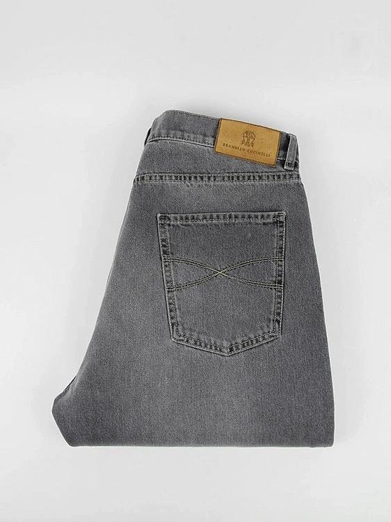 Джинсы мужские Brunello Cucinelli графит облегчённые ICONIC FIT, хлопок Brunello Cucinelli фото 3