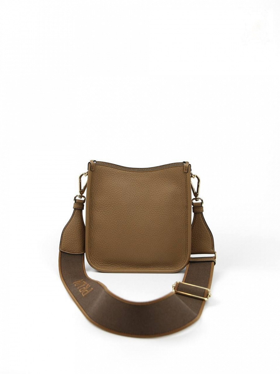 Сумка женская Prada Mini Shoulder Bag карамельная кожаная — вид сзади