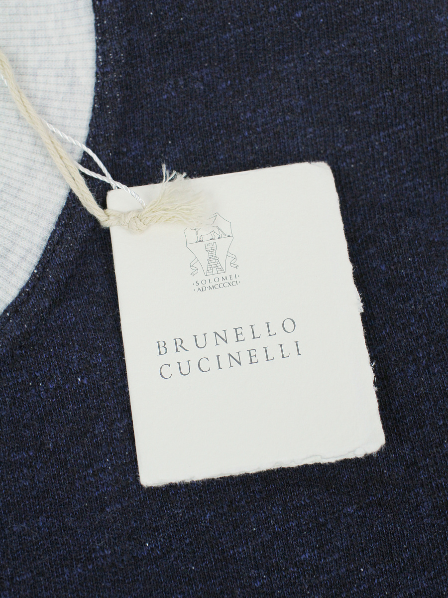 Мужской спортивный костюм Brunello Cucinelli темно-синий, хлопок/лен Brunello Cucinelli фото 6