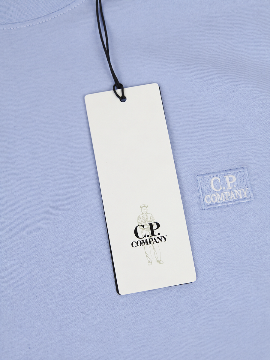 Мужская футболка C.P. Company голубая, хлопок — фирменная бирка C.P. Company
