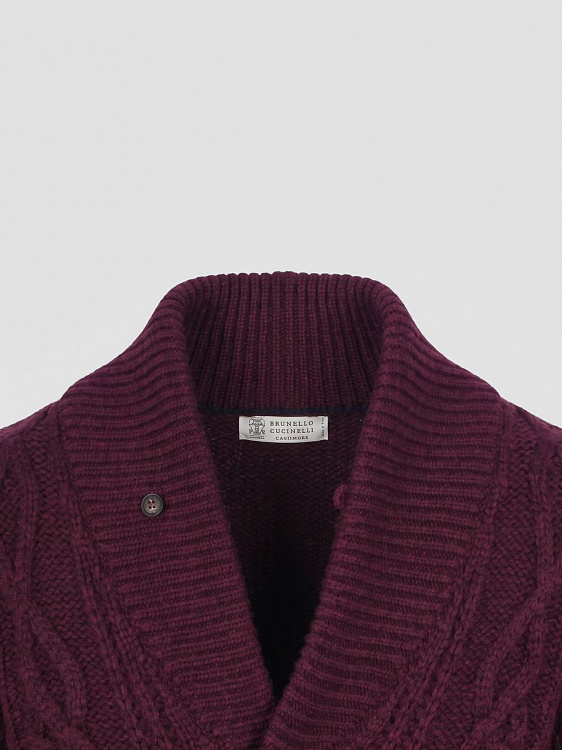 Мужской кардиган Brunello Cucinelli Piuma бургунди, кашемир Brunello Cucinelli фото 3