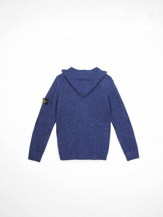 Мужской кардиган Stone Island синий с капюшоном, шерсть/полиамид/шелк Stone Island фото 2