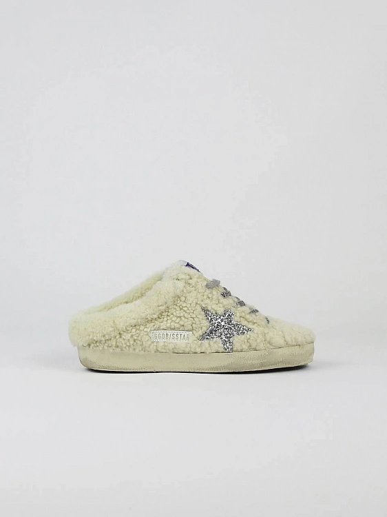 Женские меховые кеды-мюли Golden Goose Super Star молочные Golden Goose фото 2