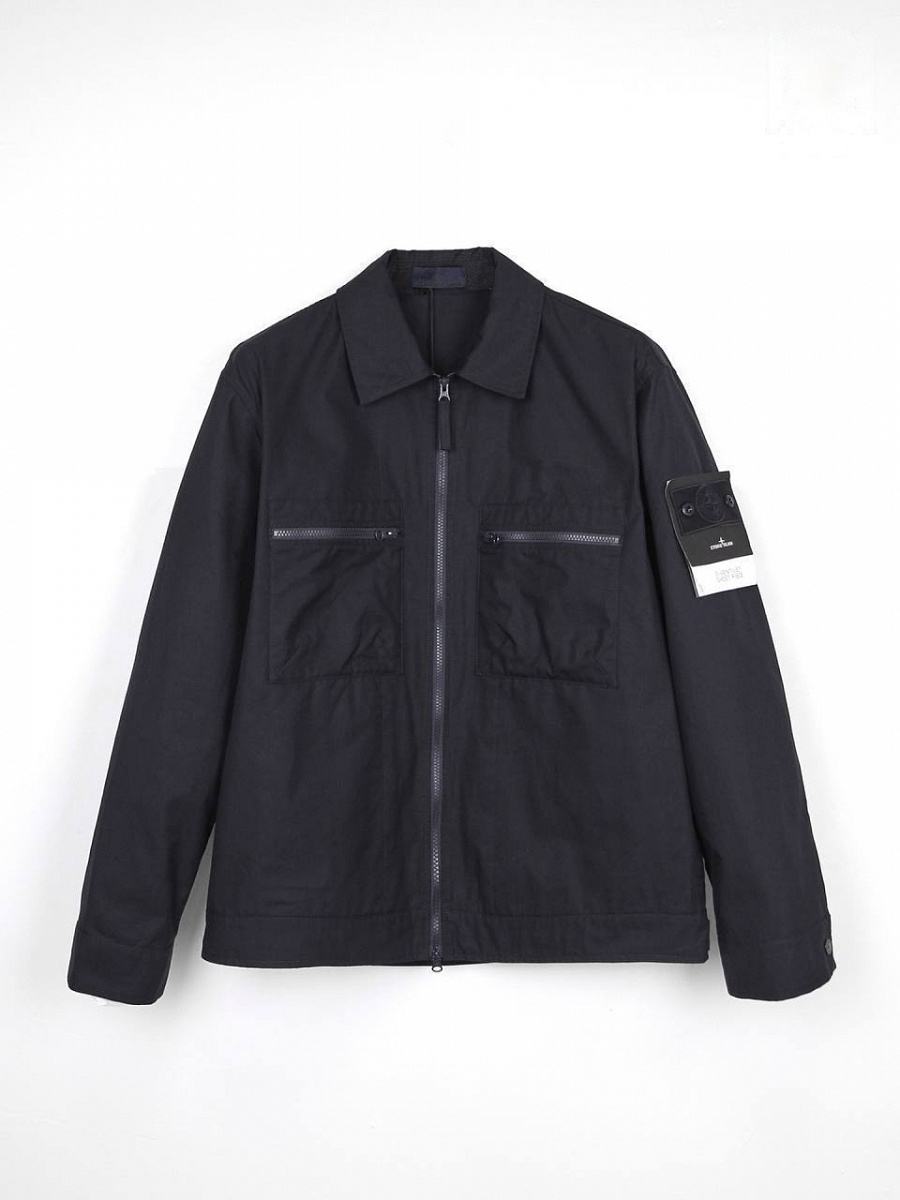 Мужская ветровка Stone Island темно-синяя, хлопок