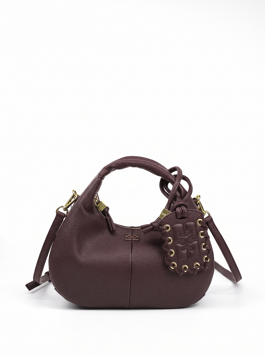 Женская сумка Ganni Hobo Bag коричневая