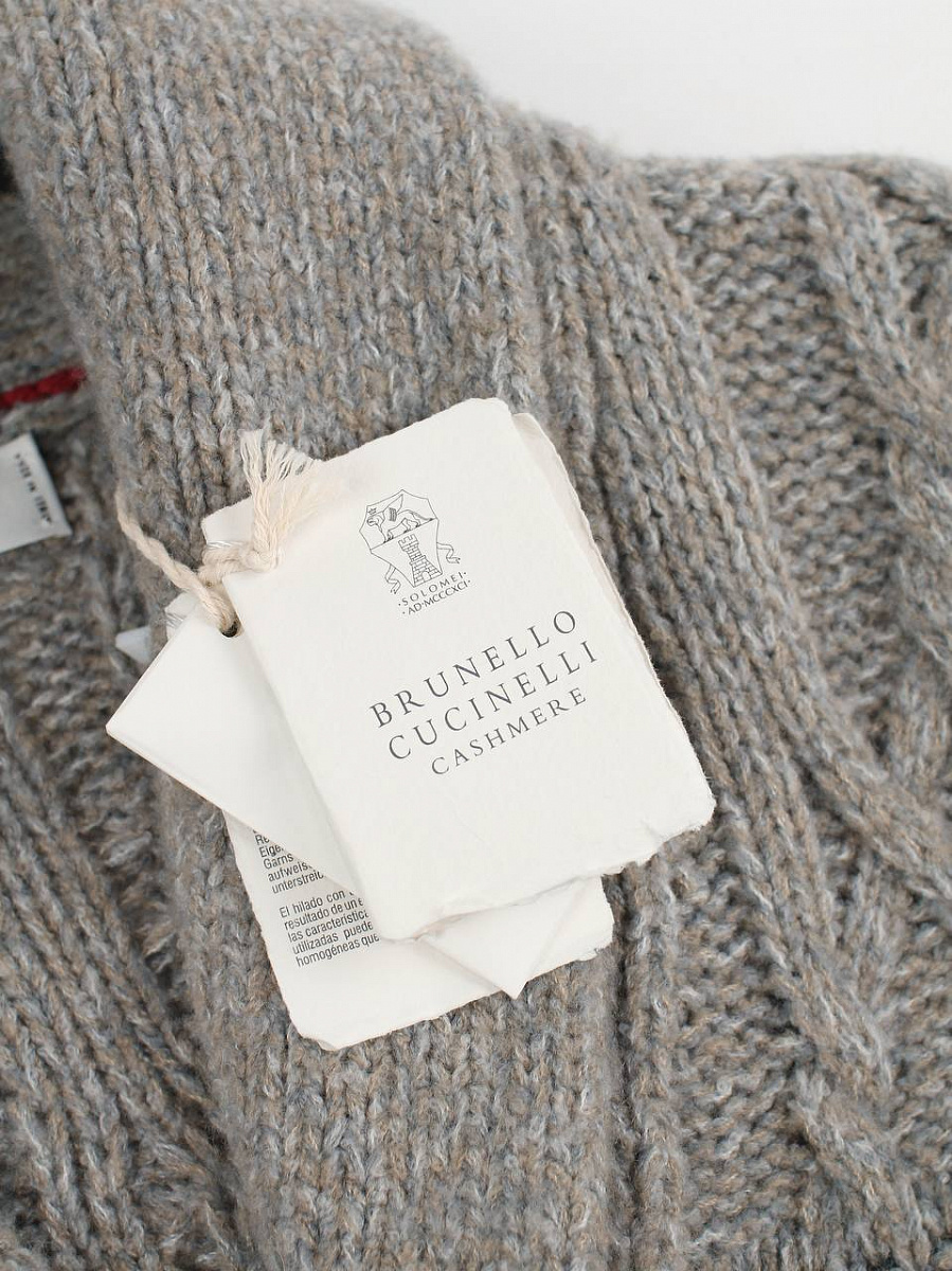 Мужской кардиган Brunello Cucinelli бургунди, шерсть/шелк/кашемир — фирменные бирки Brunello Cucinelli