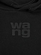 Женское худи Alexander Wang черное, хлопок — логотип Wang