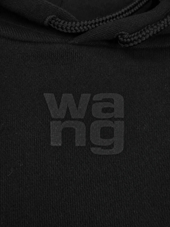Женское худи Alexander Wang черное, хлопок фото 4