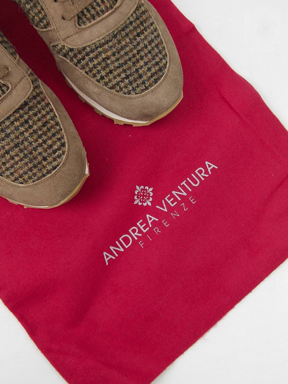 Мужские кроссовки Andrea Ventura коричневые кожа-твид Andrea Ventura фото 8