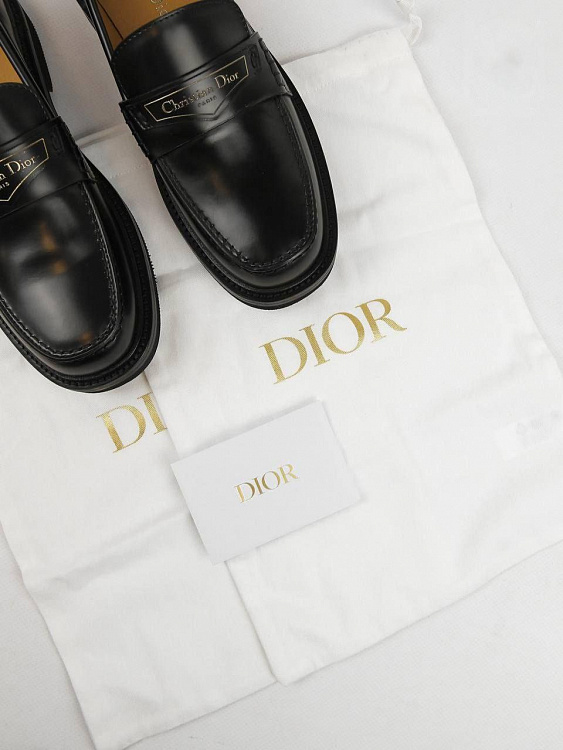 Женские лоферы Dior Boy черные, кожа Dior фото 9