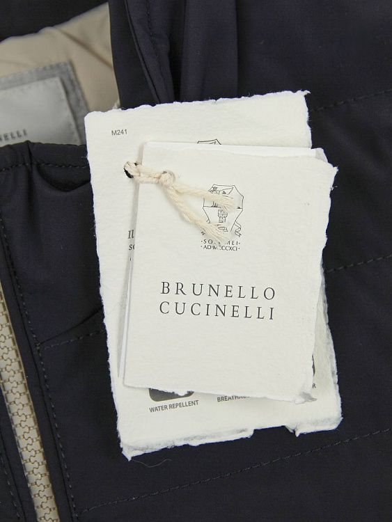 Мужской пуховый жилет Brunello Cucinelli темно‑синий Brunello Cucinelli фото 5