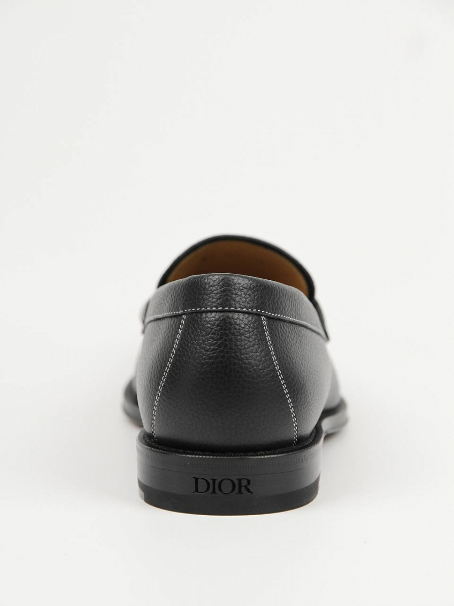 Мужские мокасины Dior Granville черные, кожа — вид сзади