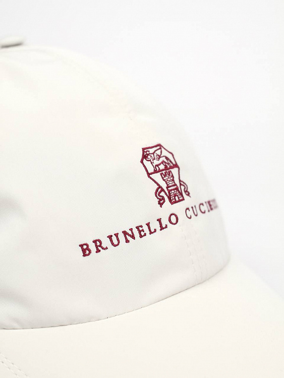 Мужская бейсболка Brunello Cucinelli молочная мембранная Brunello Cucinelli фото 3