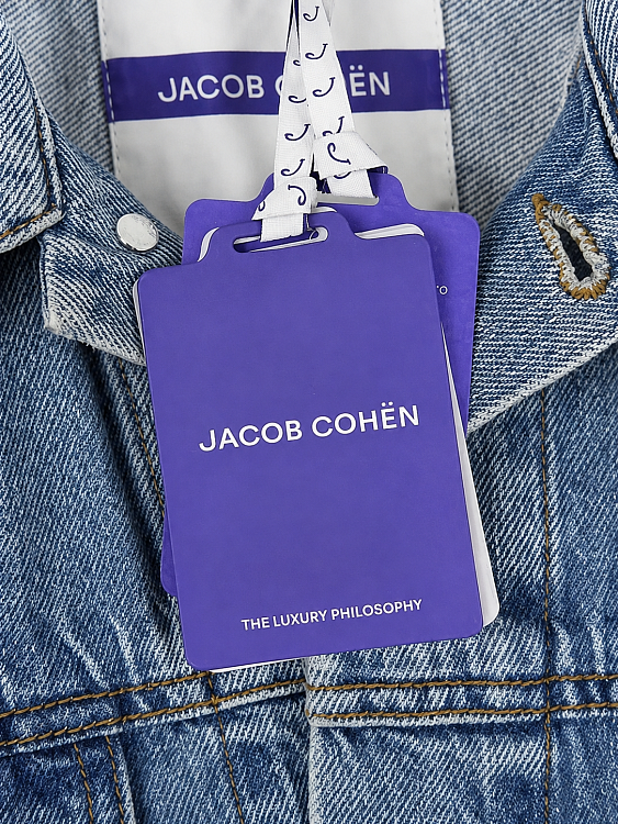 Мужская джинсовая куртка Jacob Cohen голубая хлопковая Jacob Cohen фото 7