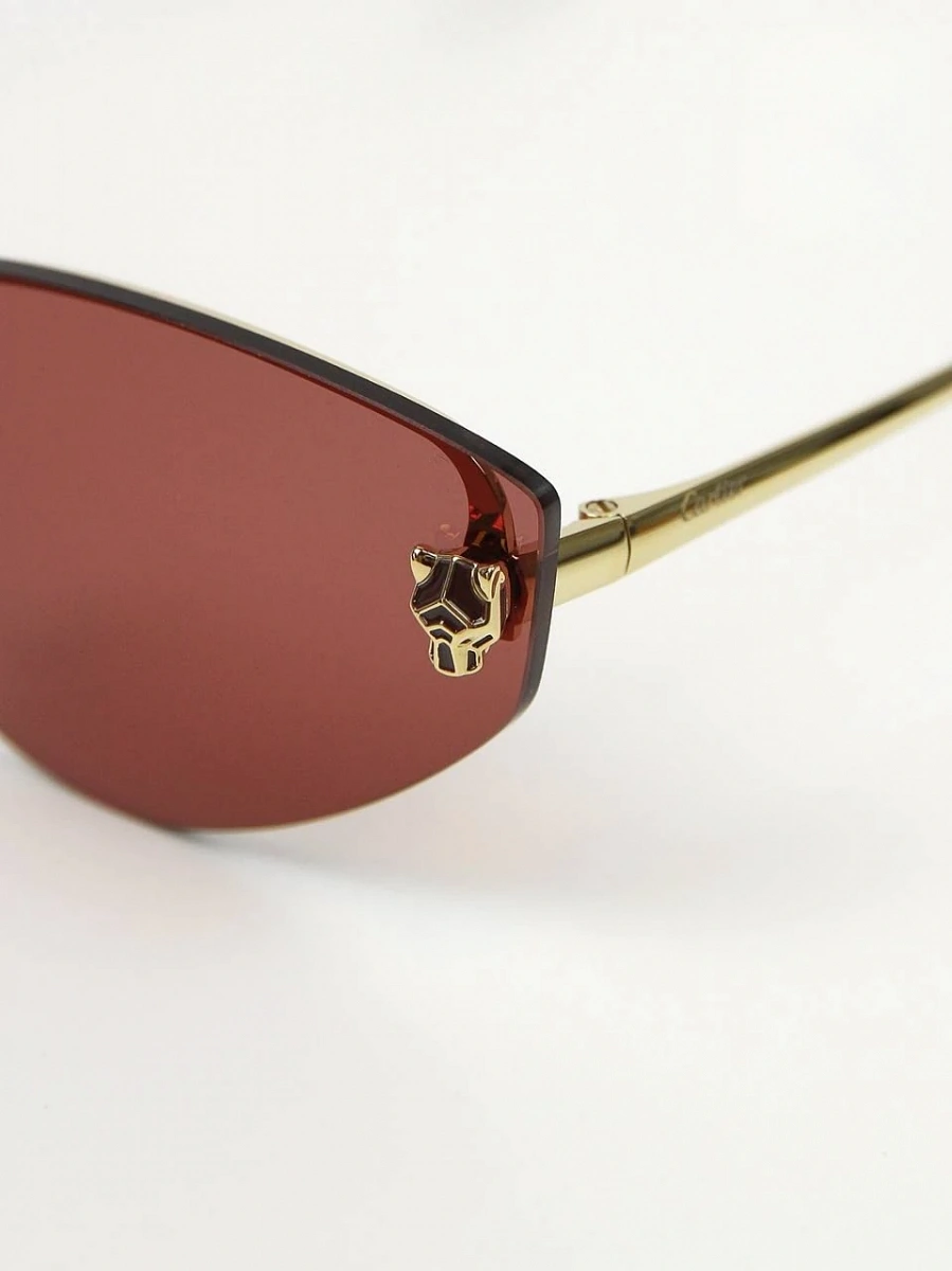Солнцезащитные очки Cartier CT0431S 004 золотые с красными линзами Cartier фото 2